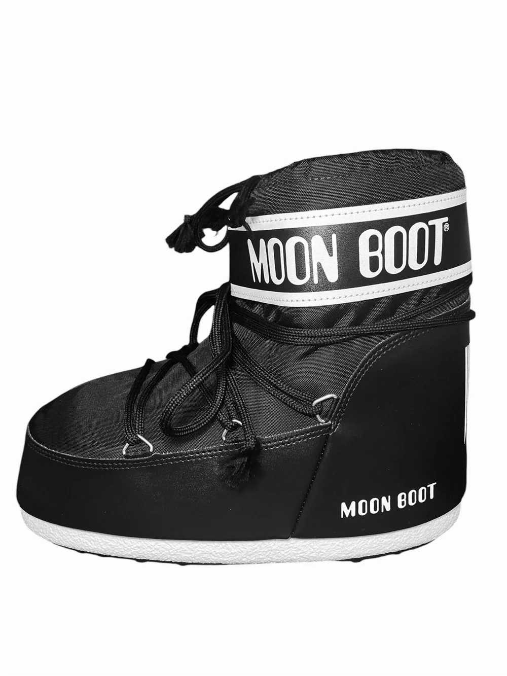 Moon Boot ICON LOW BLACK NYLON BOOTS Womens Size 7-8.5EU 40 NEW